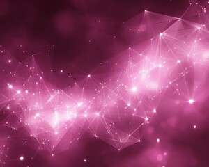 Poster - Abstract network design, fuchsia background