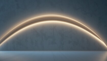 Poster - Illuminated arch design creating a modern aesthetic in a minimalist indoor environment with soft light effects