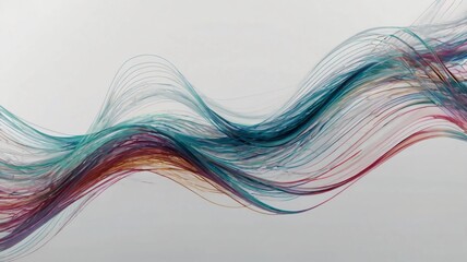Fototapete - Technology abstract lines on white background. Abstract white blend digital technology flowing wave lines background. Modern glowing moving lines design. Modern white moving lines design element