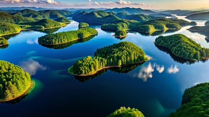 Aufkleber - Serene islands nestled amidst tranquil waters in a breathtaking landscape
