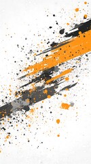 Poster - Abstract Orange and Gray Paint Splatter