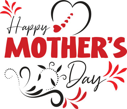 Beautiful happy mother's day typography design 