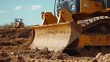 © Mcgui - Heavy machinery operator grading land with a bulldozer. Featuring control and precision