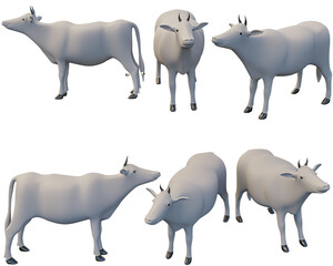 Leinwandbilder - cow various elements rotation of international Islamic holidays and suitable for Eid al-Adha. Realistic 3d design emoji. 3d rendering and 3D illustration