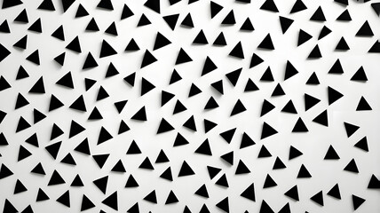 Poster - geometric symphony: a striking composition of scattered black triangles dances across a pale surface