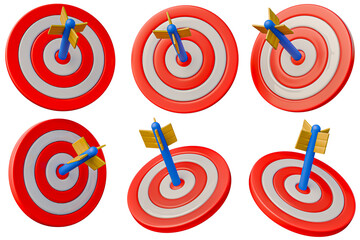 Leinwandbilder - target goal every all companies and military share rotation in 3d form. 3d rendering and 3d illustration