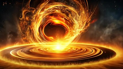 Poster - Fiery cosmic vortex A mesmerizing display of swirling energy and celestial fire in the vast expanse of space.