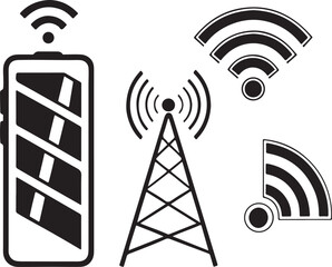 Poster - Wireless network symbol vector, a web communication icon