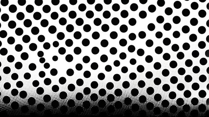 Poster - abstract dot pattern: a striking black and white abstract pattern of circular dots creates a sense o