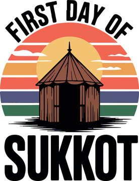 Hello Summer text lettering stock illustration, First Day of Sukkot T-shirt design