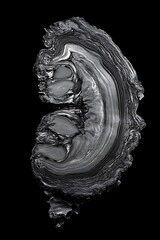 Poster - Abstract Gray Organic Shape on Black