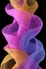 Poster - Abstract swirling ribbons, vibrant colors