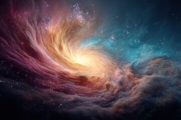 Poster - a mesmerizing cosmic cloudscape featuring swirling nebulae, vibrant colors, and celestial stardust c