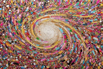 Poster - A vibrant and colorful swirling vortex of paint in an abstract design, showcasing a dynamic texture and a mesmerizing visual effect, blending artistic expression and modern design.