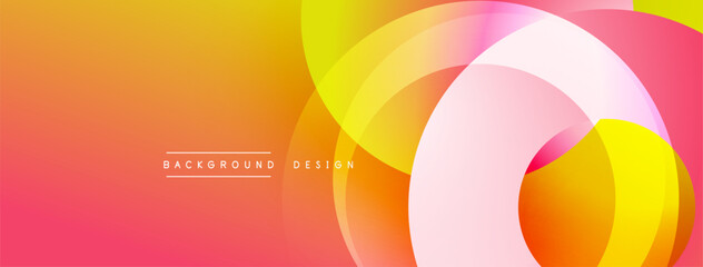 Leinwandbilder - Abstract vibrant layers create dynamic composition. Warm colors blend, forming circular shapes. Modern design evokes energy, positivity, visual interest.