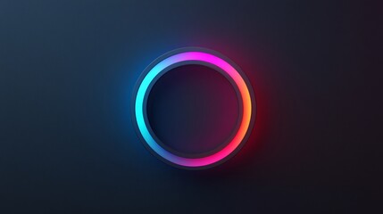 Aufkleber - Glowing neon circle illuminating dark background with vibrant colors