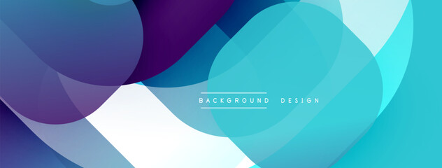 Leinwandbilder - Abstract composition featuring overlapping translucent circles. Shades range from deep purple to vibrant turquoise, creating dynamic visual effect. Modern, clean design suitable for backgrounds.