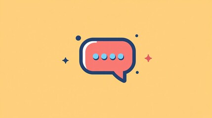 Poster - Speech bubble showing loading status on yellow background