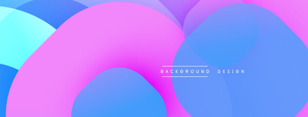 Leinwandbilder - Abstract vibrant background features overlapping circular shapes. Colors transition from blue to purple, creating modern aesthetic. Smooth gradients dominate composition.
