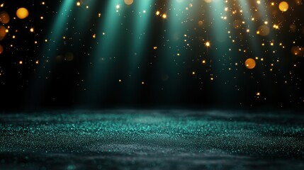 Canvas Print - Teal and Gold Spotlight Studio Background