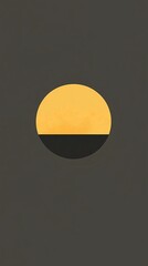 Poster - Yellow sun setting behind dark horizon on textured background