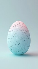 Poster - Light blue gradient easter egg standing on light blue background