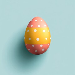 Poster - Decorated easter egg casting shadow on light blue background
