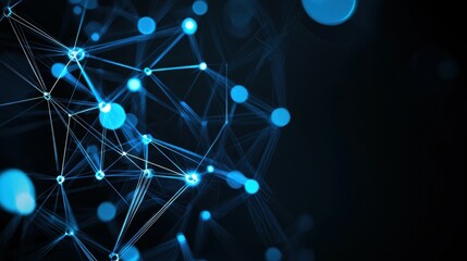 Fototapete - Abstract blue network illustration conveying digital connections and innovation.