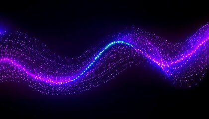 Poster - Abstract glowing waves in dark