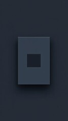 Leinwandbilder - Dark gray minimalist background with square shape recess creating contrast and depth