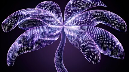Poster - Glowing Purple Palm Tree: Abstract Digital Art