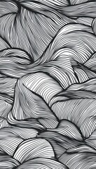 Poster - Abstract Line Art: Dynamic Flowing Strokes in Monochrome, Decorative Pattern
