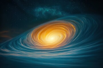 Poster - Captivating Space Vortex Depicting Cosmic Energy and Galaxy Formation in a Universe of Stars and Light