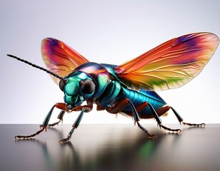 vibrant insect resting on a surface cut out stock