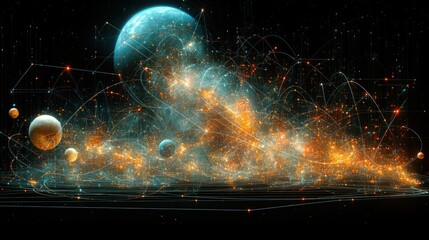 Poster - cosmic network: a celestial tapestry of light and connection