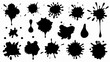 © Rani - Set of grunge ink splatter. Splash of paints, spray drops, wet paint drop collection