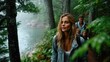 © Dmitry P - Family hike with dad through nature trail, face, garden, brunette, spring, one, outside, lifestyle, blond