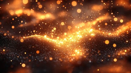 Aufkleber - abstract luxury gold background with bokeh light with star glitter and circle blinking with copy space for design about ads and content for merry christmas and happy new year ,stock photo