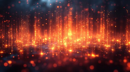 Leinwandbilder - abstract tech network data connections with orange blue glowing dots lines artificial intelligence neural network machine learning cloud computing digital transformation strategies,photo stock