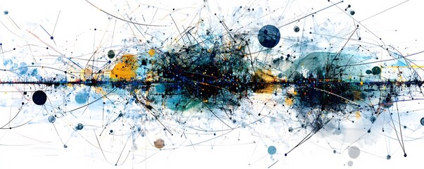 Poster - Abstract cosmic energy visualization, showcasing vibrant colors and dynamic patterns. This artwork represents the complex nature of the universe and scientific exploration.