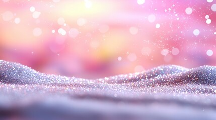 Wall Mural - Glittering pink and purple landscape background with sparkling hills