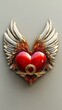 © MdRaselMahmud - Heart with angel wings and gold ring love symbol