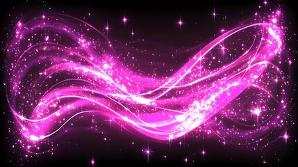 Aufkleber - Abstract Pink Glow Waves