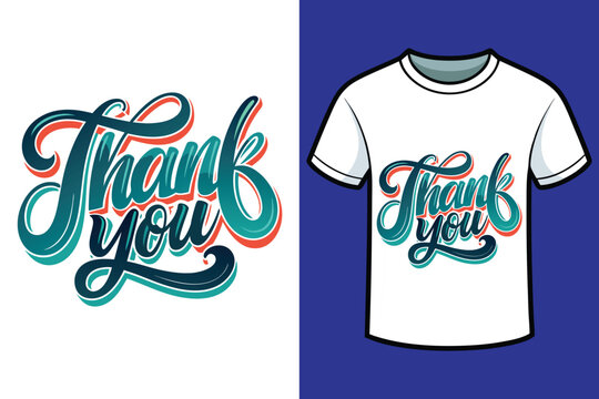 A typography for the text Thank You calligraphy style
