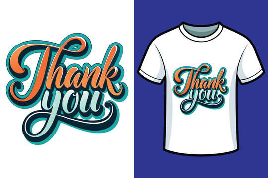 A typography for the text Thank You calligraphy style