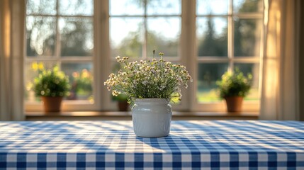 Aufkleber - blue,white checkered tablecloth,photo stock