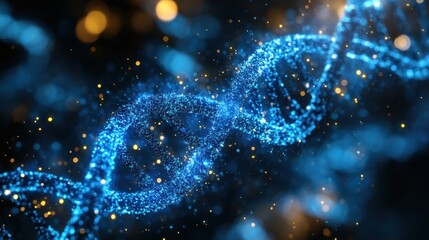 Aufkleber - blue background,a dna double helix,digital network a science or technology concept for medical research,stock image