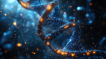 Aufkleber - blue background,a dna double helix,digital network a science or technology concept for medical research,stock photo