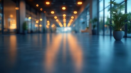 Poster - blurred empty open space office abstract light bokeh at office interior background,photo stock