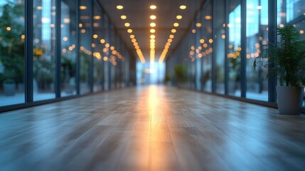 Aufkleber - blurred empty open space office abstract light bokeh at office interior background,stock image